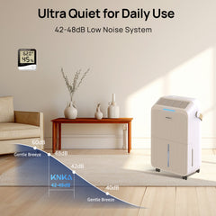KNKA Pro Dehumidifier for Home and Basement, MAX 34 Pints (DOE) Dehumidifier with Drain Hose, Up to 2500 Sq.Ft., Smart Humidity Control, Auto Defrost, Quiet Operation, 24H Timer