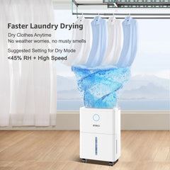 KNKA Pro Dehumidifier for Home with Drain Hose, MAX 19 pints/day, Dehumidifier for Basements, Continuous Drainage, Auto Humidity Control for Bedroom, Bathroom, RV