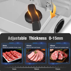 Fatabeta 200W Electric Meat Slicer for Home, with Dual Stainless Steel Blades & Tray, Adjustable Thickness, Detachable, Easy Clean