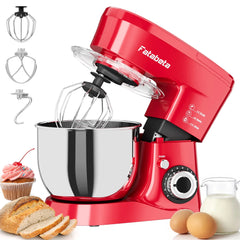 Fatabeta 1000W Stand Mixer, 5.5QT Kitchen Mixer with Dough Hook, Whisk and Beater, Electric Mixer with Bowl & 11 Speeds - Cake Mixer for Baking, Bread & More, Red