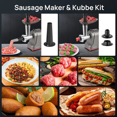 Fatabeta 3000W Max Electric Meat Grinder, with Sausage Stuffer Maker, Kubbe Kit, 3 Grinding Plates, for Home Kitchen & Pet Food, Easy Clean