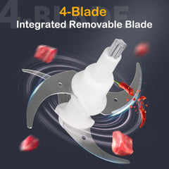 MULISOFT Electric Food Chopper, 2 Speed Food Processor with Bi-Level Blades, Meat Grinders for Vegetable, Onion, Garlic, Salad, Baby Food, Fruit, Nuts, 8 Cup