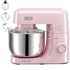 CUOCCO PRO 6.5 Qt Stand Mixer, Mixers for Kitchen, Handles Up to 1100g/2.4 lb Dry Flour, 1200W Peak, 8 Speeds + Pulse, Dough Hook, Beater & Whisk for Bread & Pizza, Cake & Cookies