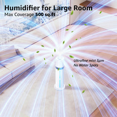 9L Humidifier for Room, Ultrasonic Cool Mist Humidifiers for Home, Smart Humidity Control with Remote Access, Quiet Humidifiers, Essential Oil Diffuser, White