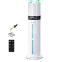 KNKA Pro Humidifier, 2.4gal/9L Cool Mist Humidifier, Top Fill, Timer, Remote Control, Sleep Mode, White