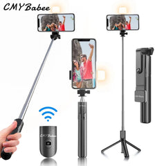 CMYBabee Selfie Stick, 40in Retractable Selfie Stick Tripod with Remote, 2 Level Fill Light, Selfie Tripod for Iphone Android