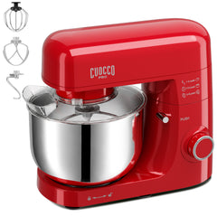 CUOCCO PRO 6.5 Qt Stand Mixer, Mixers for Kitchen, Handles Up to 1100g/2.4 lb Dry Flour, 1200W Peak, 8 Speeds + Pulse, Dough Hook, Beater & Whisk for Bread & Pizza, Cake & Cookies