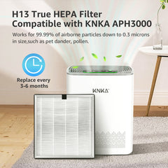 Air Purifier Replacement Filter for KNKA Air Purifier mode APH3000, up to 3500 Sq.ft., HEPA H13 True Filter