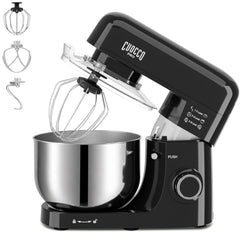 CUOCCO PRO 6.5 Qt Stand Mixer, Mixers for Kitchen, Handles Up to 1100g/2.4 lb Dry Flour, 1200W Peak, 8 Speeds + Pulse, Dough Hook, Beater & Whisk for Bread & Pizza, Cake & Cookies