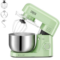 CUOCCO PRO 6.5 Qt Stand Mixer, Mixers for Kitchen, Handles Up to 1100g/2.4 lb Dry Flour, 1200W Peak, 8 Speeds + Pulse, Dough Hook, Beater & Whisk for Bread & Pizza, Cake & Cookies