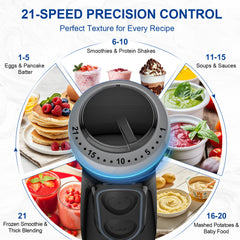 CUOCCO PRO Immersion Blender Handheld, 1100W Hand Blender with 21 Speeds & Turbo, Hand Mixer for Smoothies, Soups & Baby Food, Dishwasher Safe, Black