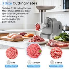 CUOCCO PRO Meat Grinder - 3000W Max Electric Meat Grinders with Sausage Filler, Kubbe Kit, 3 Grinding Plates & Slicer/Shredder Attachments - for Home Kitchen