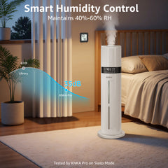 KNKA Pro Humidifier, 2.4gal/9L Cool Mist Humidifier, Top Fill, Timer, Remote Control, Sleep Mode, White