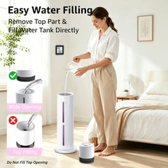 9L Humidifier for Room, Ultrasonic Cool Mist Humidifiers for Home, Smart Humidity Control with Remote Access, Quiet Humidifiers, Essential Oil Diffuser, White