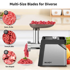 MULISOFT Meat Grinder, 2500W Electric Meat Grinders for Home Use, with Sausage Maker & Kubbe Kit, Heavy Duty