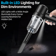 Car Vacuum Cleaner, Cordless 120W/8000PA Powerful Suction Handheld Vacuum, Mini Vacuum Blow & Suction, Car Vacuum for Car