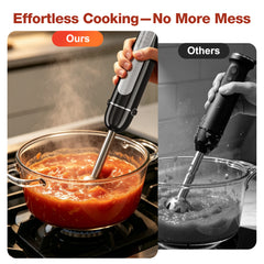 1100W Immersion Blender, 21-Speed Hand Blender with Turbo Mode, 5-in-1 Stick Blender for Smoothies, Baby Food, Soups, Purees, Black