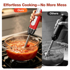 1100W Immersion Blender, 21-Speed Hand Blender with Turbo Mode, 5-in-1 Stick Blender for Smoothies, Baby Food, Soups, Purees, Red