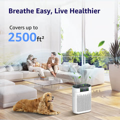 KNKA Air Purifier, HEPA Air Purifiers for Large Rooms up to 2500 Sq. ft., Air Cleaner with Air Quality Monitor, Smart WiFi, and Aromatherapy, for Allergies, Pets, Odors, Dust, Pollen, and Smoke