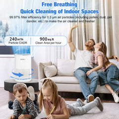 KNKA HEPA Air Purifiers for Home, Bedroom & Pet Areas up to 900 Sqft, Air Cleaner for PM2.5 Particles, Quiet Operation