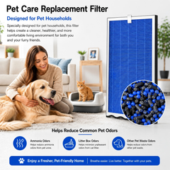 Air Purifier Replacement Filter for Air Purifier AP4, 2 Pack, Pet Care Filter-Blue
