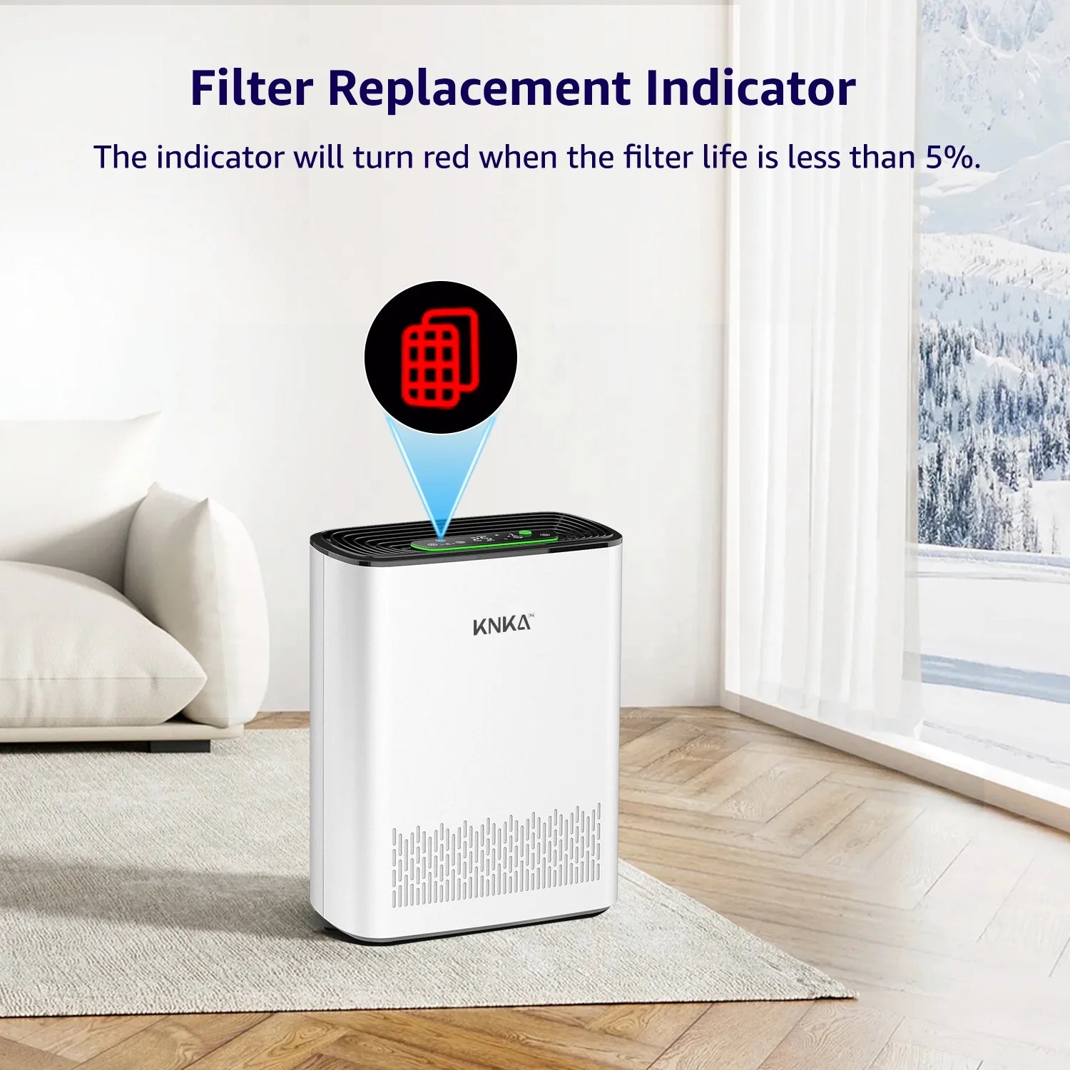 KNKA HEPA Air Purifiers for Home Large Room up to 3200 Sq.ft – Allergy & Pet Hair Relief, Air Quality Monitor, Auto/Turbo Mode, Essential Oil Diffuser, Ultra-Quiet