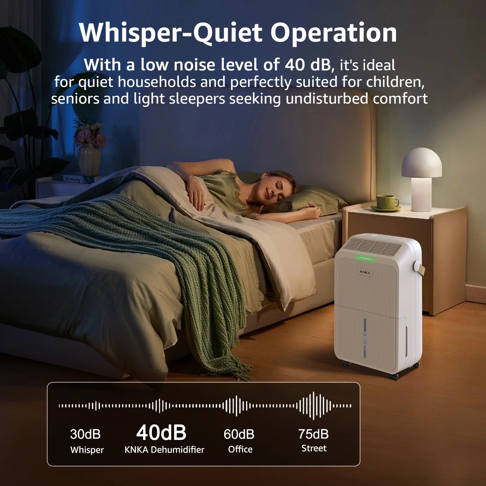 KNKA Pro Dehumidifier for Home, Basements, 10 Pints(DOE) Dehumidifier with Drain Hose, Max 2,000 Sq.ft., 0.8 Gal Water Tank, Smart Humidity Control, 3 Modes, Dry Clothes, 24HR Timer