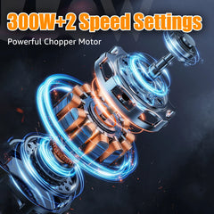 MULISOFT Electric Food Chopper, 2 Speed Food Processor with Bi-Level Blades, Meat Grinders for Vegetable, Onion, Garlic, Salad, Baby Food, Fruit, Nuts, 8 Cup
