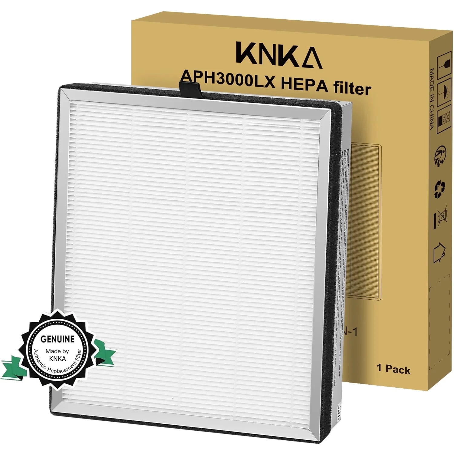 KNKA HEPA Air Purifier Replacement Filter for APH3000, 2 Pack, H13 True HEPA Filter