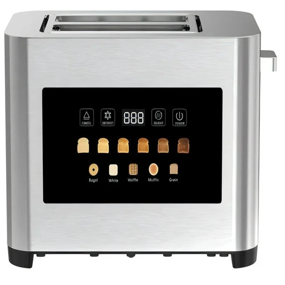 2 Slice Toaster, with 6 Browning Settings, Removable Easy-to-Clean Crumb Tray, 850W, Silver