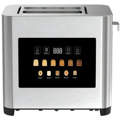 2 Slice Toaster, with 6 Browning Settings, Removable Easy-to-Clean Crumb Tray, 850W, Silver
