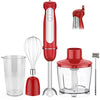 1100W Immersion Blender, 21-Speed Hand Blender with Turbo Mode, 5-in-1 Stick Blender for Smoothies, Baby Food, Soups, Purees, Red