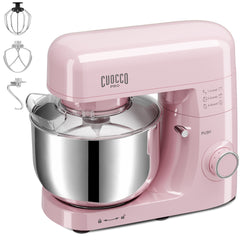 CUOCCO PRO 6.5 Qt Stand Mixer, Mixers for Kitchen, Handles Up to 1100g/2.4 lb Dry Flour, 1200W Peak, 8 Speeds + Pulse, Dough Hook, Beater & Whisk for Bread & Pizza, Cake & Cookies