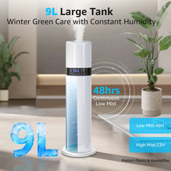 9L Humidifier for Room, Ultrasonic Cool Mist Humidifiers for Home, Smart Humidity Control with Remote Access, Quiet Humidifiers, Essential Oil Diffuser, White