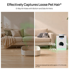 FMUKL Air Purifier for Home Pets, Air Cleaner Up to 1,800 Sq. Ft, Powerful 360° Bottom Pet Hair Intake, H13 HEPA Filter for Pet Dander & Allergies, AQI Display, Washable Pre-Filter