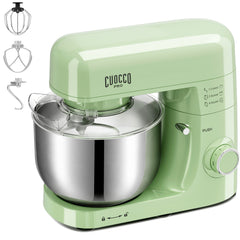 CUOCCO PRO 6.5 Qt Stand Mixer, Mixers for Kitchen, Handles Up to 1100g/2.4 lb Dry Flour, 1200W Peak, 8 Speeds + Pulse, Dough Hook, Beater & Whisk for Bread & Pizza, Cake & Cookies
