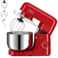CUOCCO PRO 6.5 Qt Stand Mixer, Mixers for Kitchen, Handles Up to 1100g/2.4 lb Dry Flour, 1200W Peak, 8 Speeds + Pulse, Dough Hook, Beater & Whisk for Bread & Pizza, Cake & Cookies