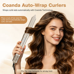 MCURO 6 in 1 Hair Dryer Brush Air Styler, Hot Air Brush Blow Dryer Volumizer Curling Iron, Straightening, for All Hair Types, Includes Travel Case