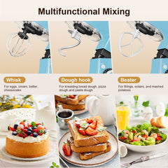 CUOCCO PRO 1000W Stand Mixer - Electric Stand Mixer with 5.5Qt Bowl, 11 Speeds, Dough Hook & Whisk & Beater, Tilt-Head, Dishwasher Safe, Suction Base, Blue