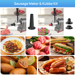 Meat Grinders, 3000W Max Electric Meat Grinder with Sausage Stuffer Maker, Kubbe Kit, 3 Grinding Plates, for Home Kitchen & Pet Food, Easy Clean