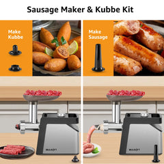 MULISOFT Meat Grinder, 2500W Electric Meat Grinders for Home Use, with Sausage Maker & Kubbe Kit, Heavy Duty