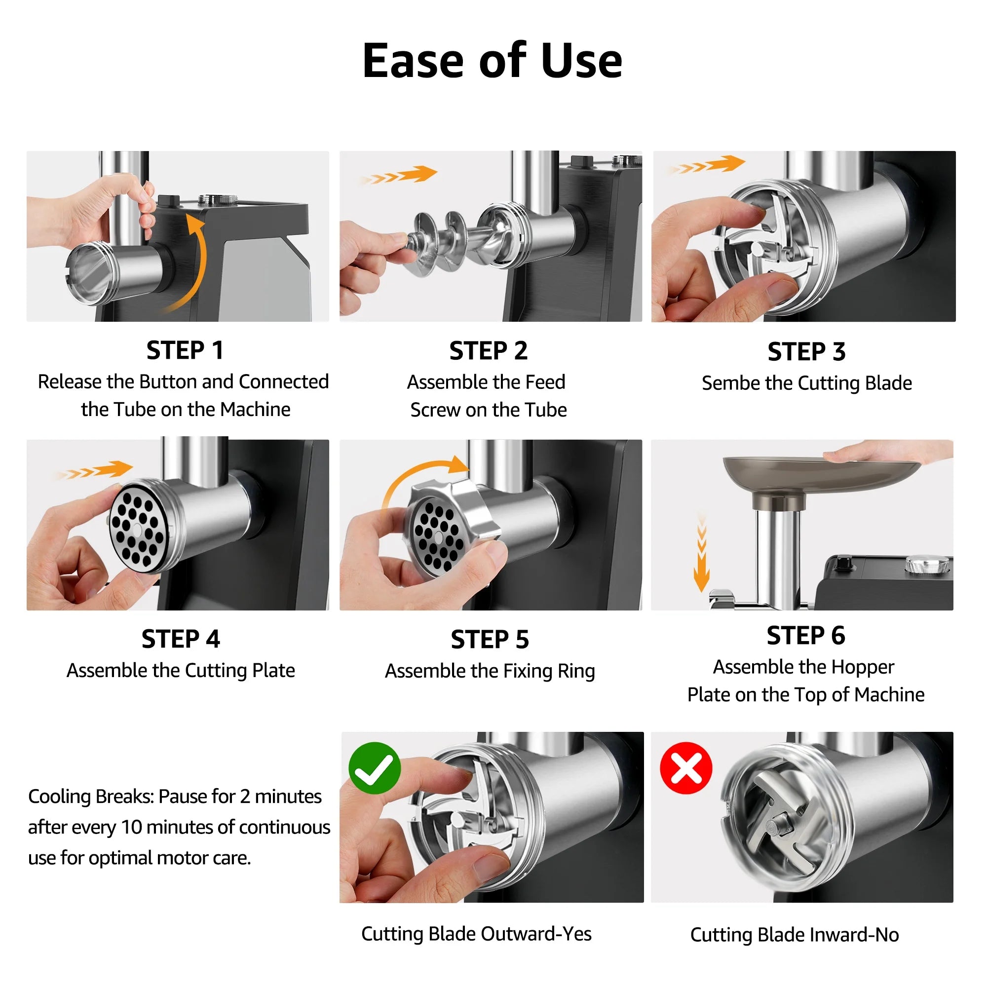 MULISOFT Meat Grinder, 2500W Electric Meat Grinders for Home Use, with Sausage Maker & Kubbe Kit, Heavy Duty
