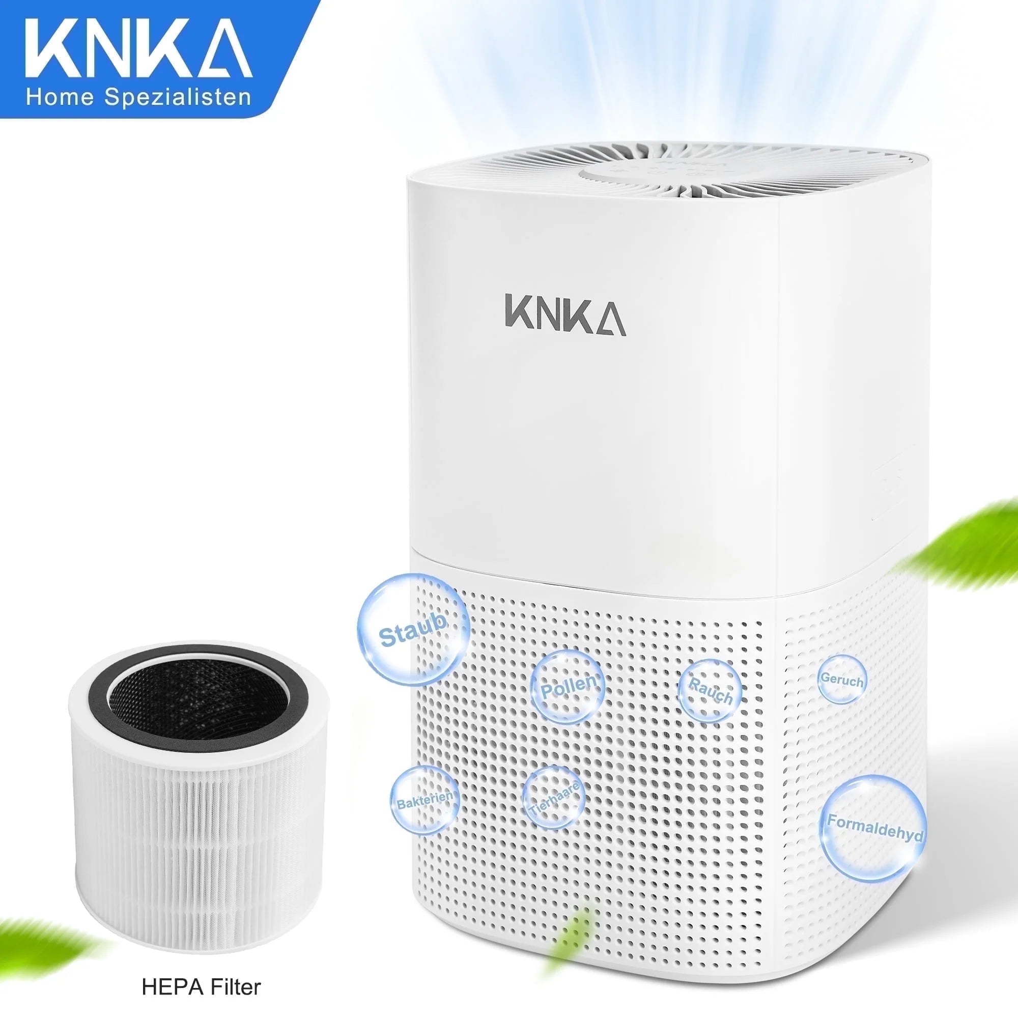 KNKA HEPA Air Purifiers for Home, Bedroom & Pet Areas up to 900 Sqft, Air Cleaner for PM2.5 Particles, Quiet Operation